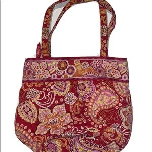 Vera Bradley RASPBERRY FIZZ Morgan Handbag Purse Pink Yellow Paisley Summer